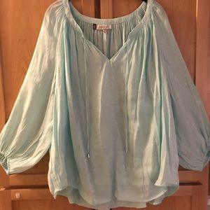 Shimmery turquoise blouse. Sz. 3X